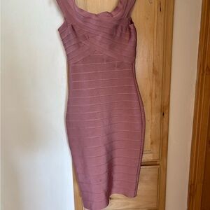 Sleeveless Mauve Bandage Bodycon Dress